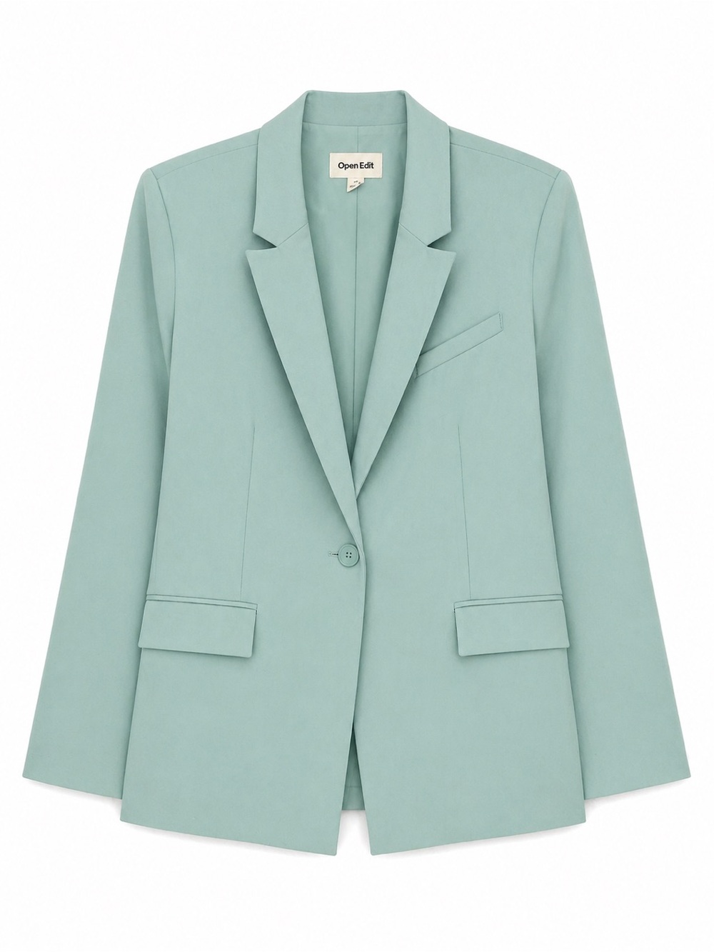 Open Edit Mint Green Single-Button Blazer